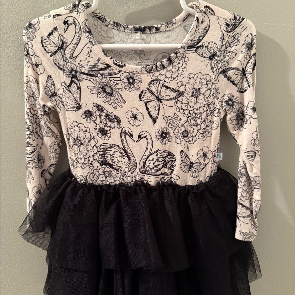 Posh Peanut Black and White Floral Dress